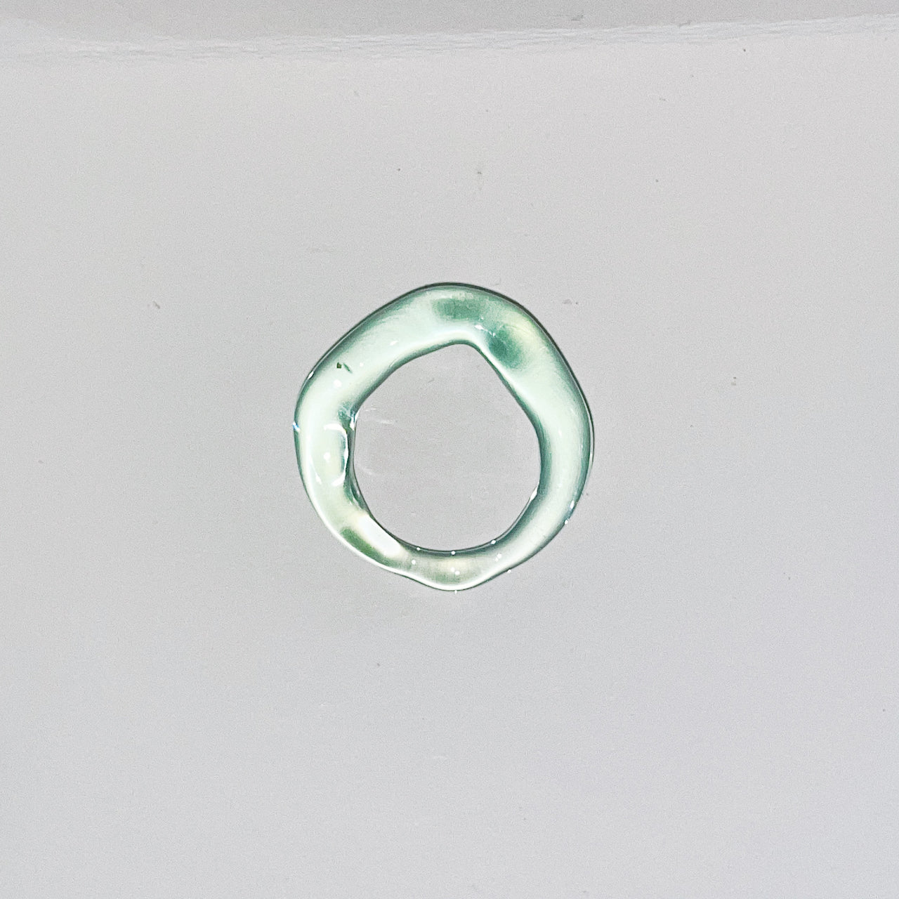 Foam Green Squiggle Glass Ring