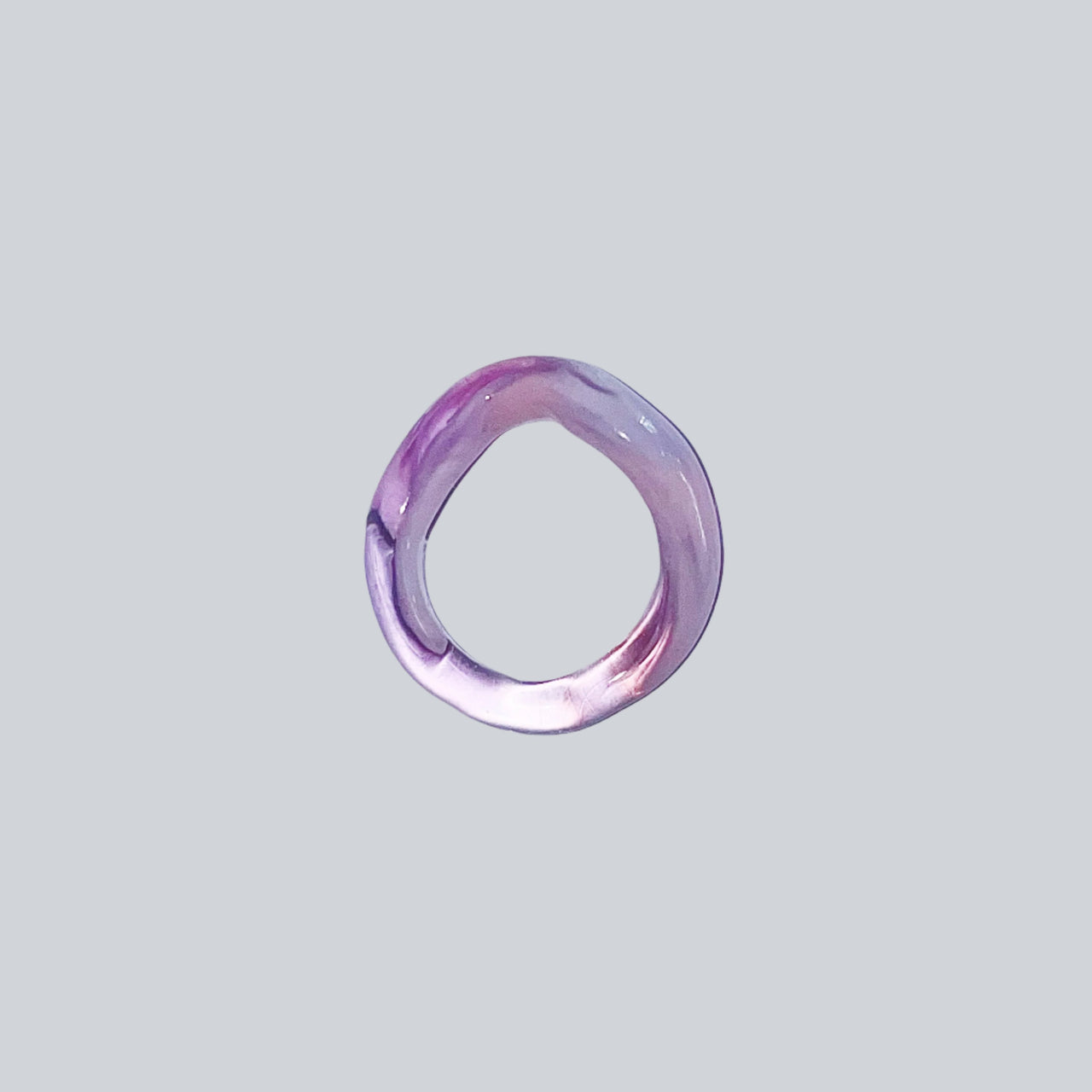 Lavender Loop Glass Ring