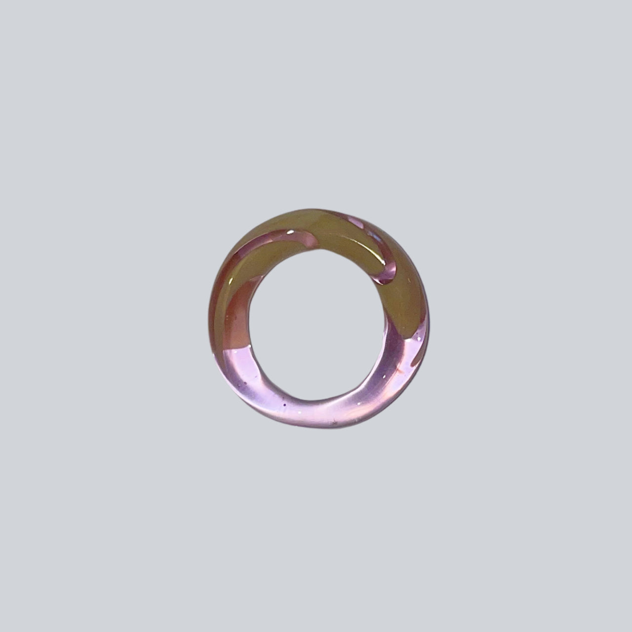 Lavender Cream Spiral Glass Ring