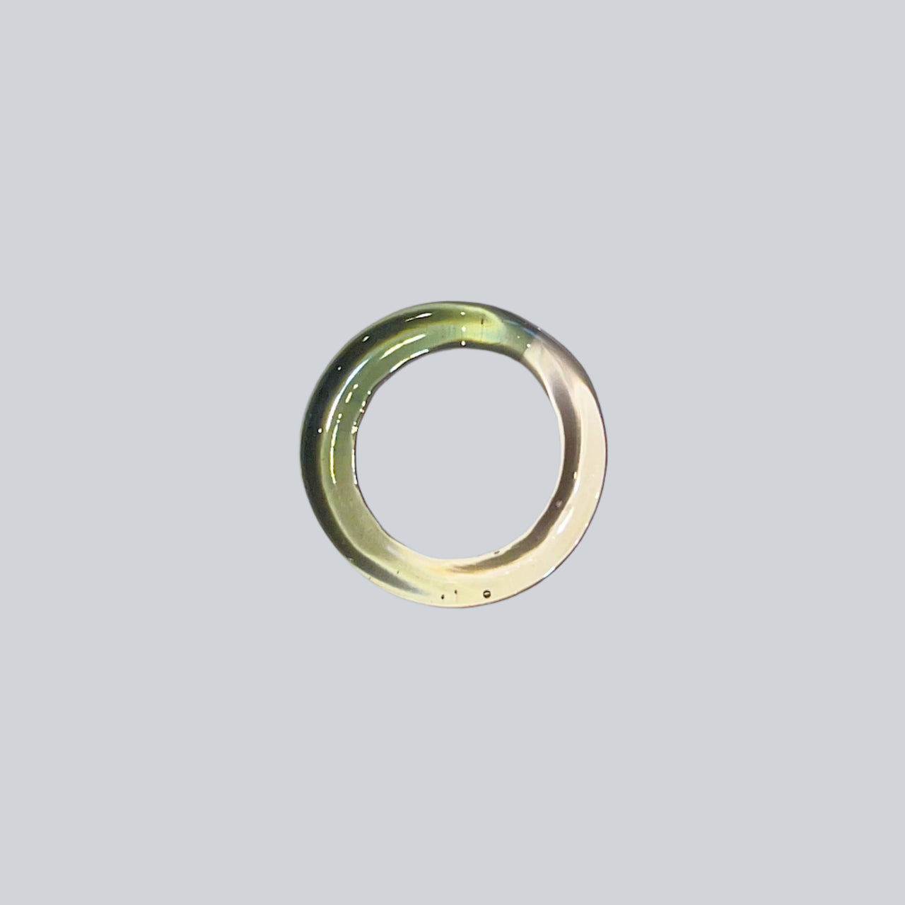 Lime Aura Glass Ring