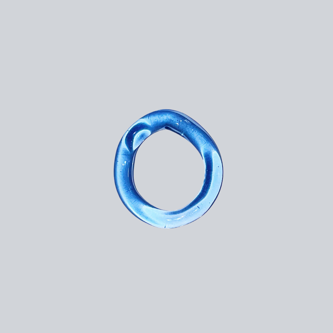 Aqua Ripple Wavy Glass Ring