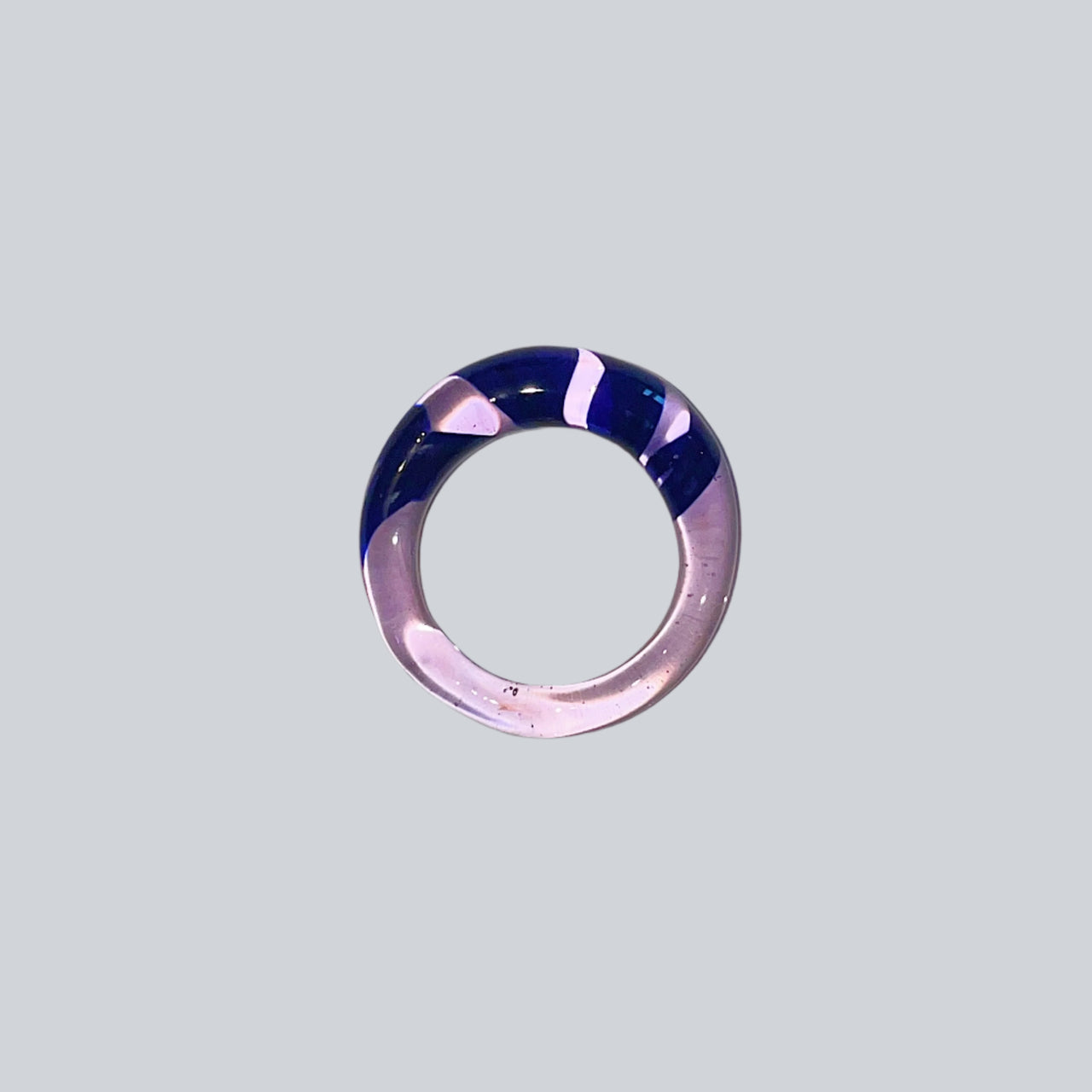 Indigo Twilight Spiral Glass Ring