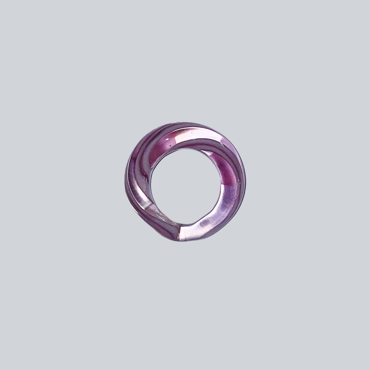 Lilac Swirl Spiral Glass Ring