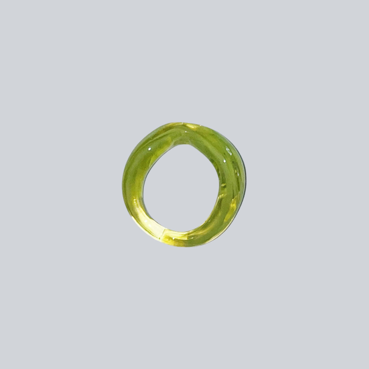 Green Oasis Wavy Glass Ring